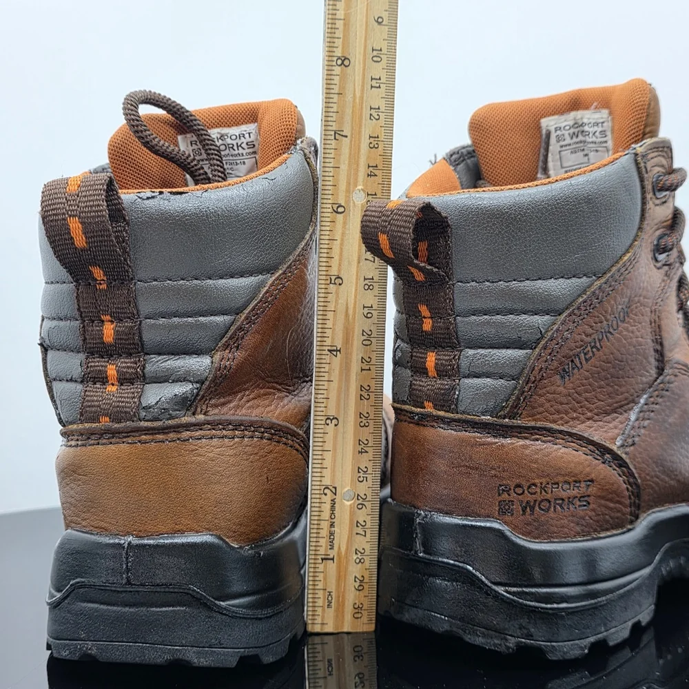 Rockport Works RK664 Composite Toe Waterproof Leather Boots Mens 7M Women’s 9M